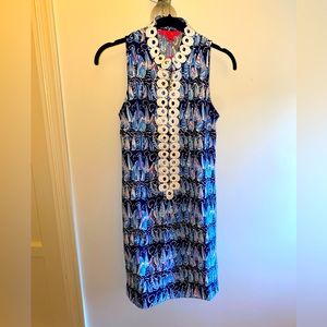 Lilly Pulitzer sleeves sailboat dress navy size 0